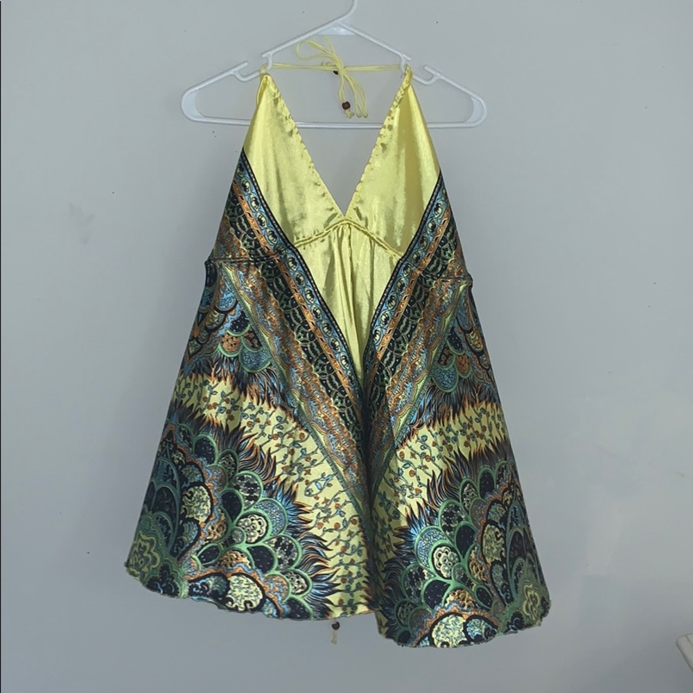 FASHION TERMINAL YELLOW “SILK” DRESS